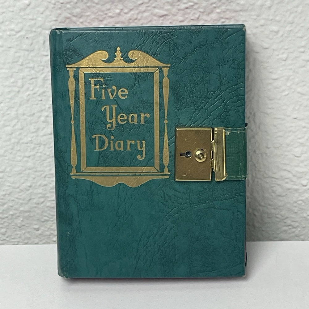 Vintage 1950s Girls Handwritten Diary Journal 1953-1958 Idaho Student w/ Key